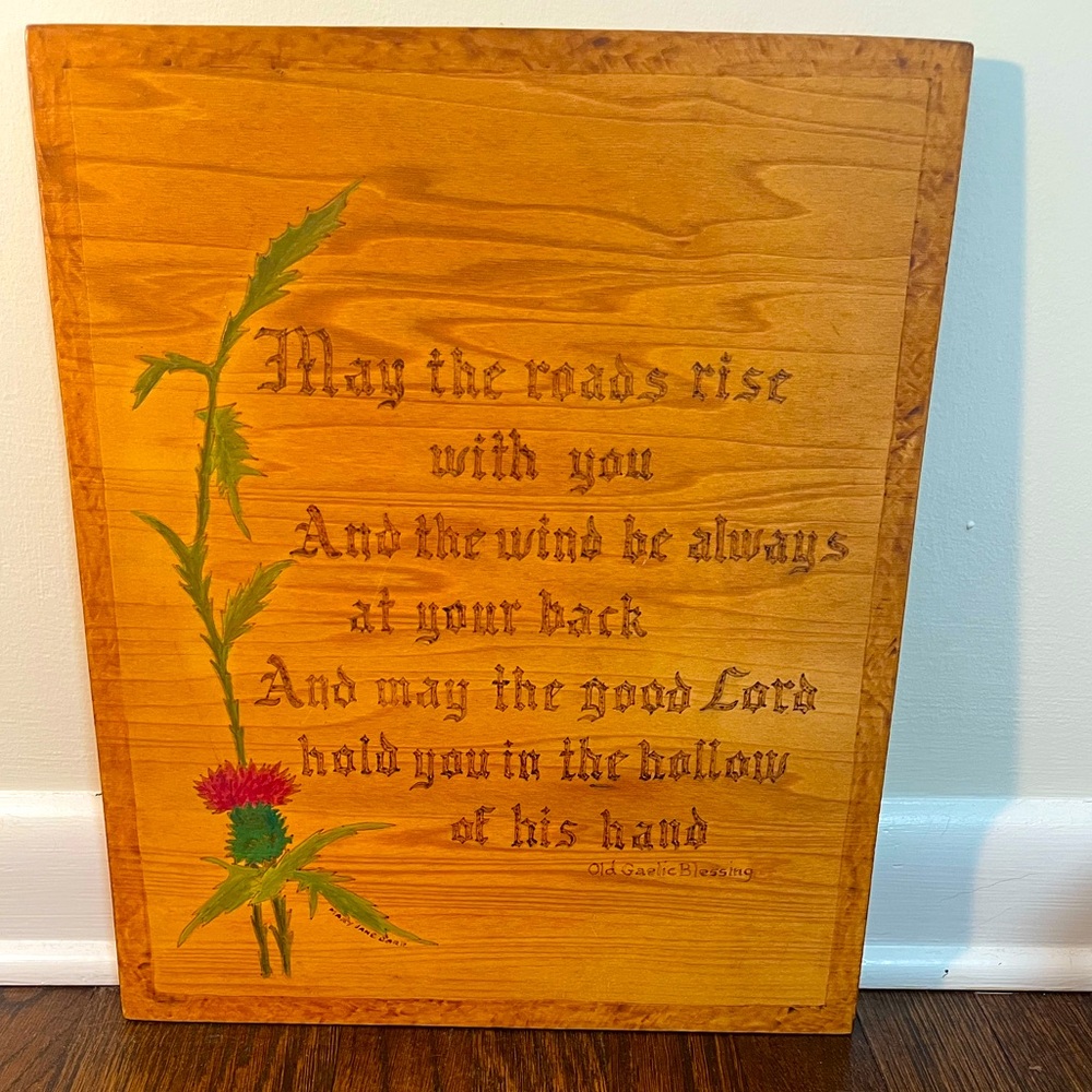 Gaelic Blessing Signed Wooden Wall Decor